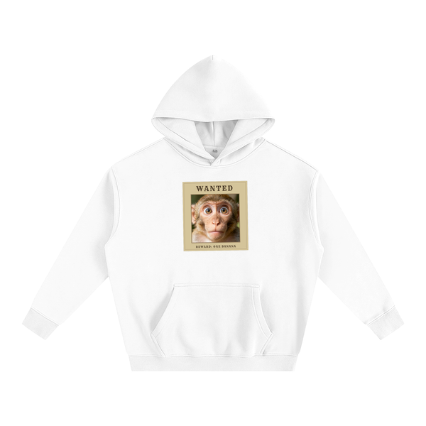 Wanted Poster Monkey Banana Bounty Reward Oversize Fleeced Hoodie
